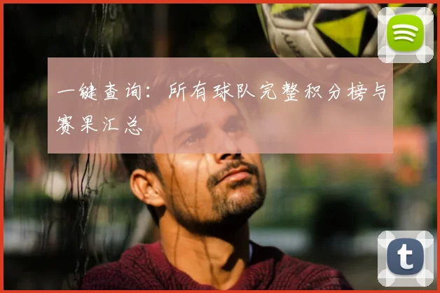 一键查询:所有球队完整积分榜与赛果汇总